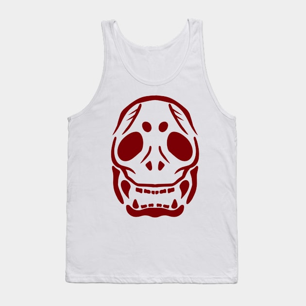 Skull Face Red Tank Top by SoraLorr